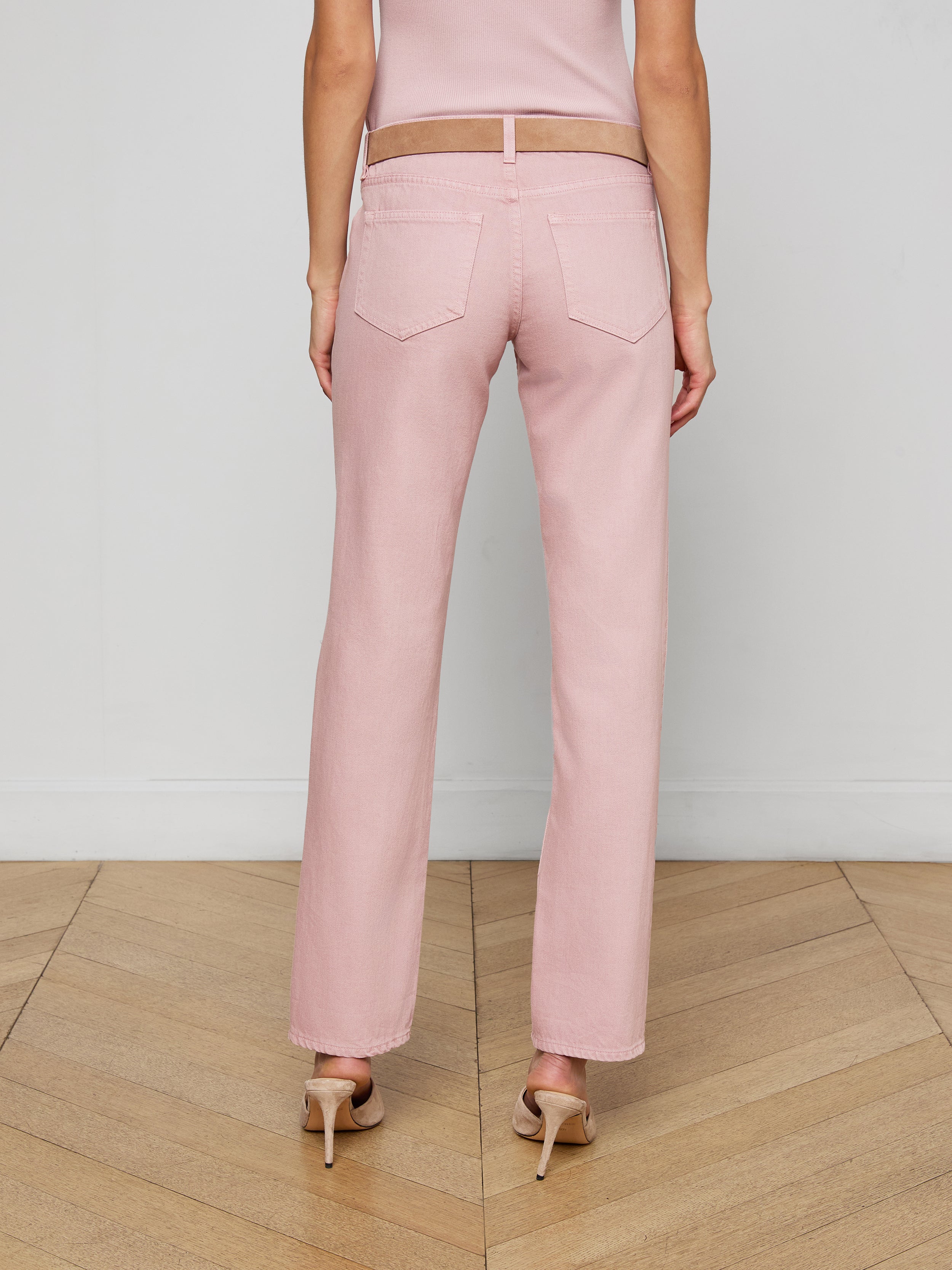Armida Low-Rise Slouch Jean In Pale Rose Destruct