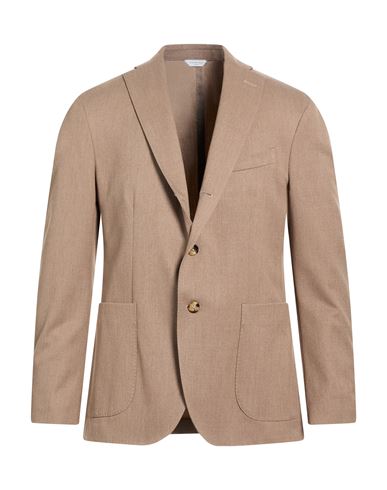 Man Blazer Light brown Size 38 Polyester, Virgin Wool, Viscose, Elastane