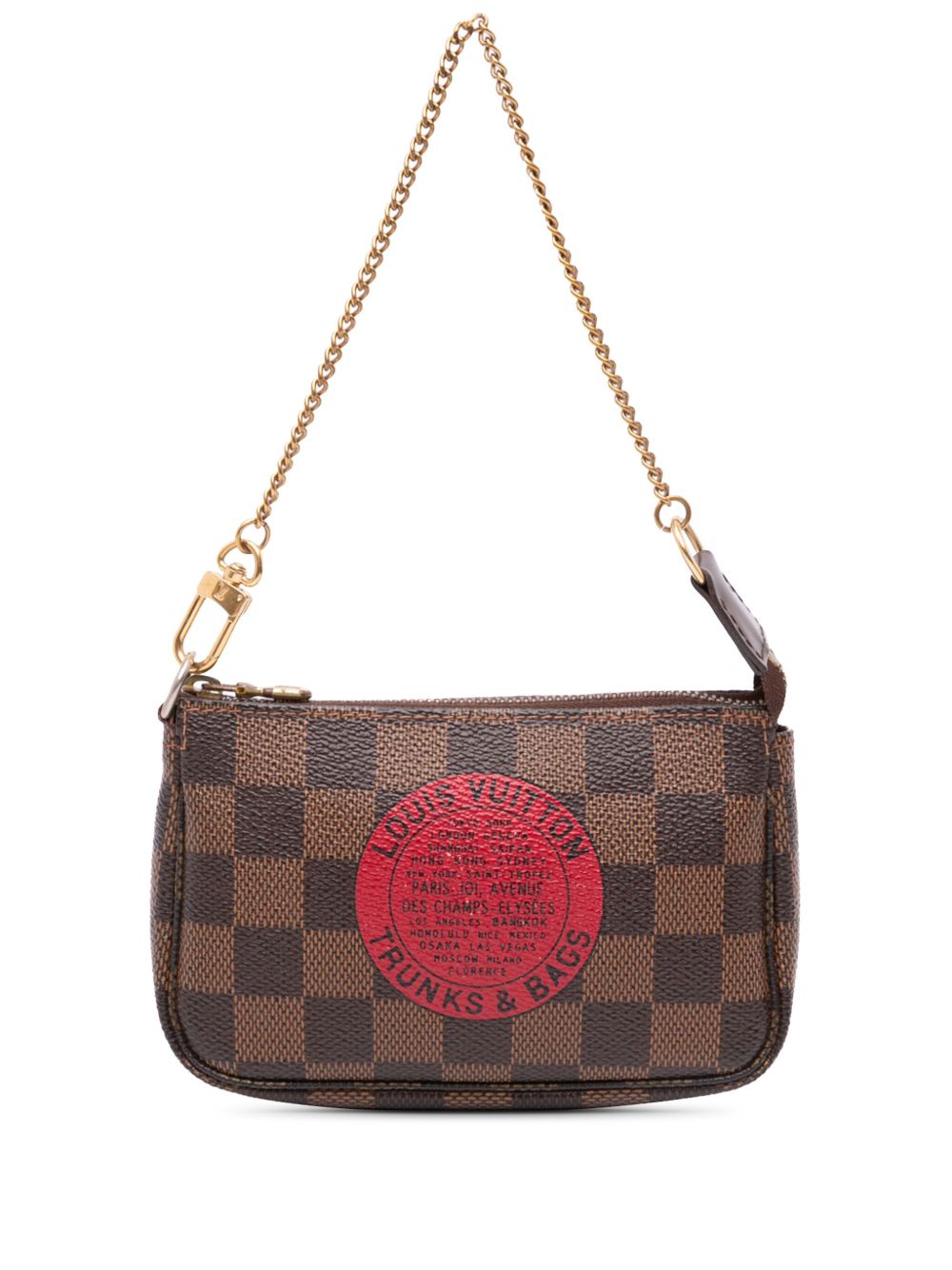 Louis Vuitton Pre-Owned 2008 Damier Ebene Trunks and Bags Mini Pochette Accessoires handbag - Brown