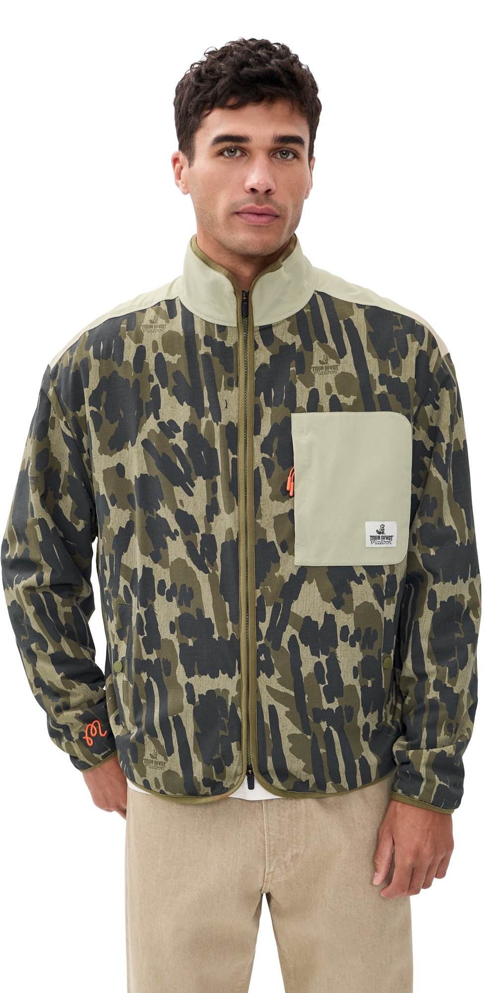 Tour Divot Camo Sherpa Jacket Bark Camo