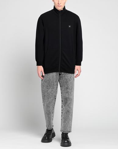 Man Sweatshirt Black Size XL Cotton, Elastane