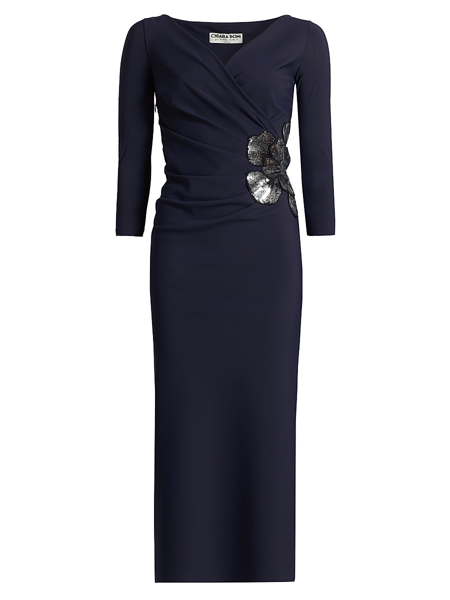 Women's Onori Sequined Floral Cocktail Dress - Midnight