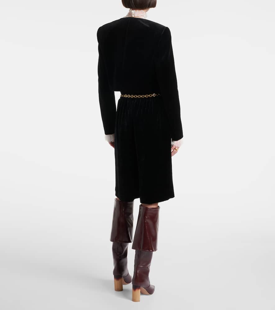 Chloé Spencer scalloped cotton velvet jacket