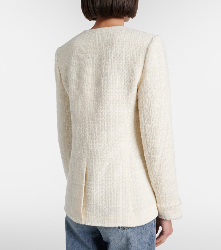 Double-breasted tweed blazer
