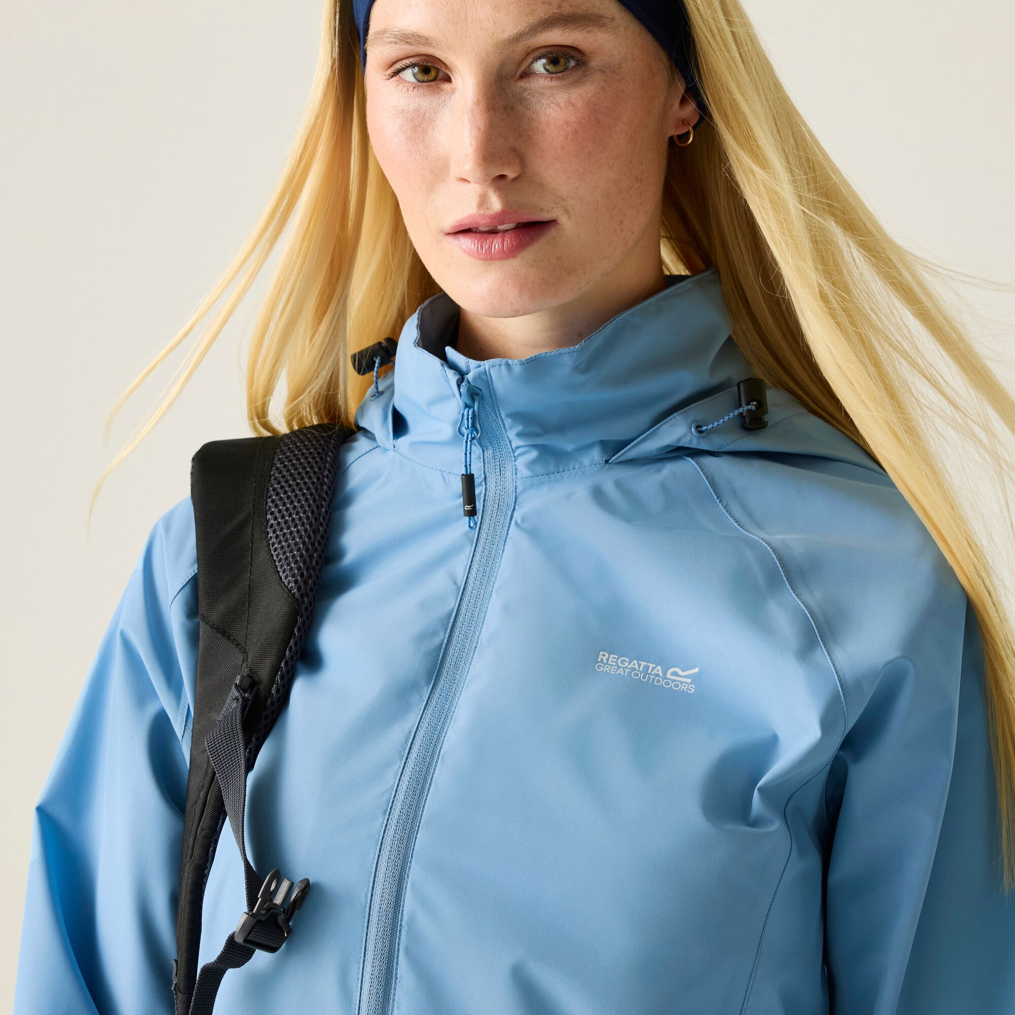 Regatta Daysha Ii Waterproof Hooded Shell Jacket In Light Blue