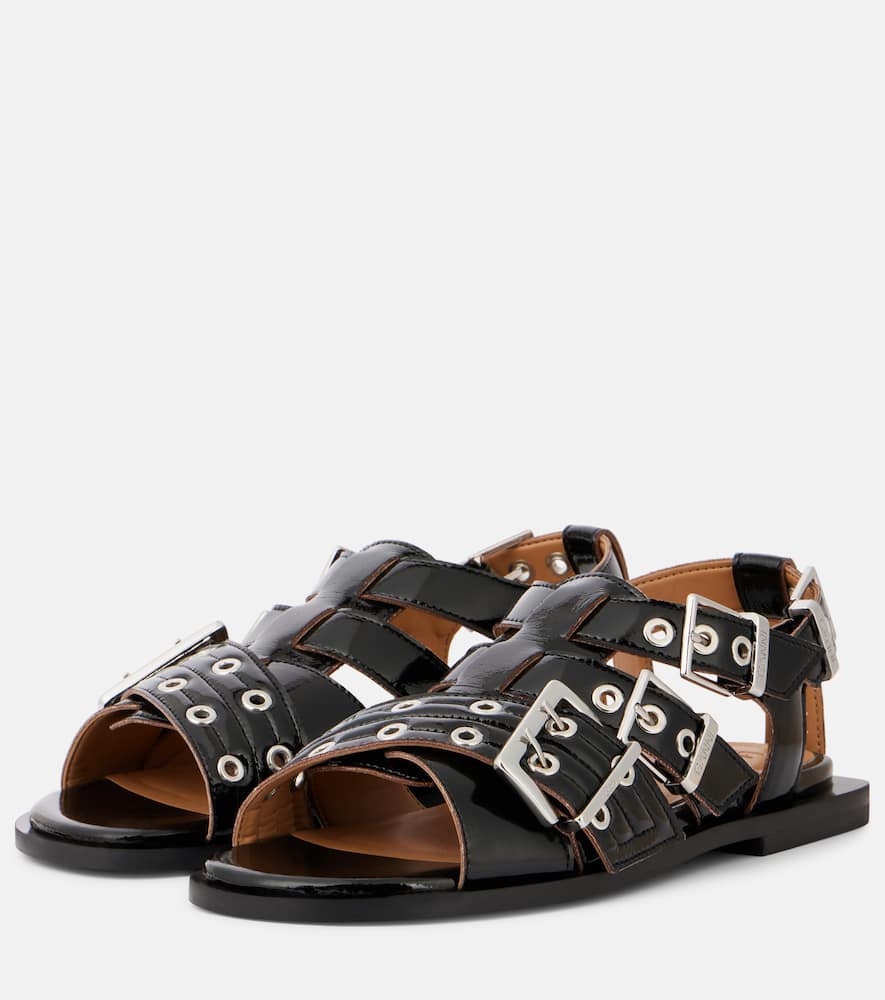 Ganni Buckle-detail sandals