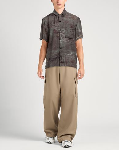 Man Shirt Dark green Size M Viscose