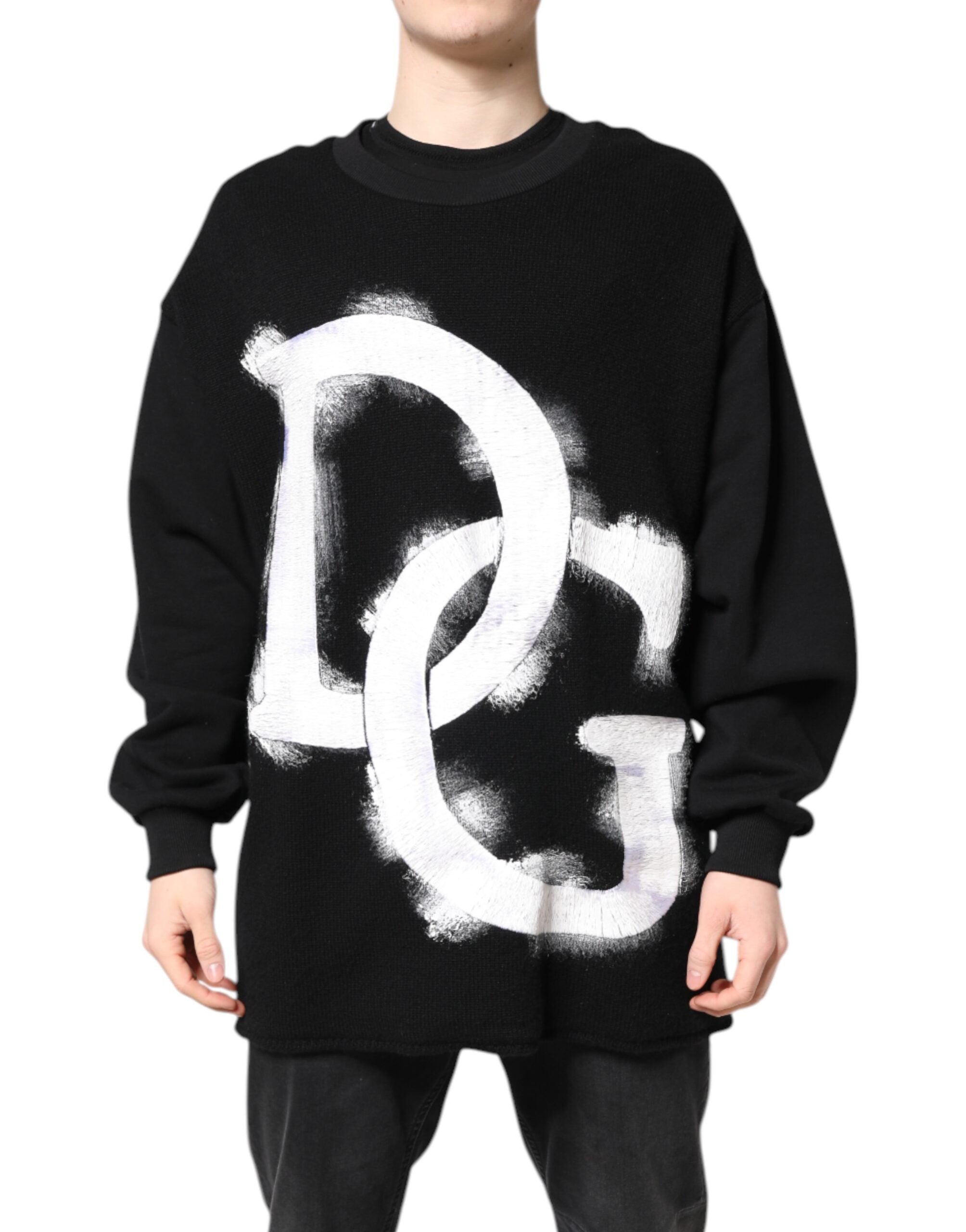 Logo-Print Cotton Sweatshirt — Black