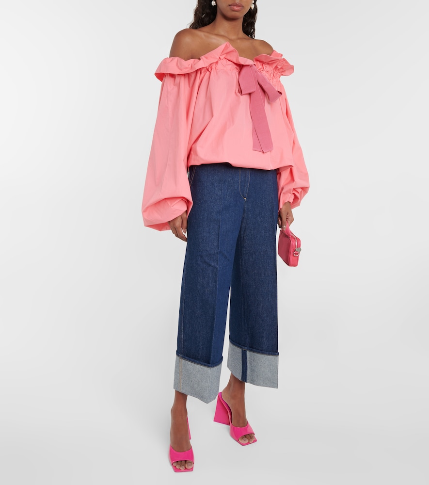Mid-rise wide-leg jeans