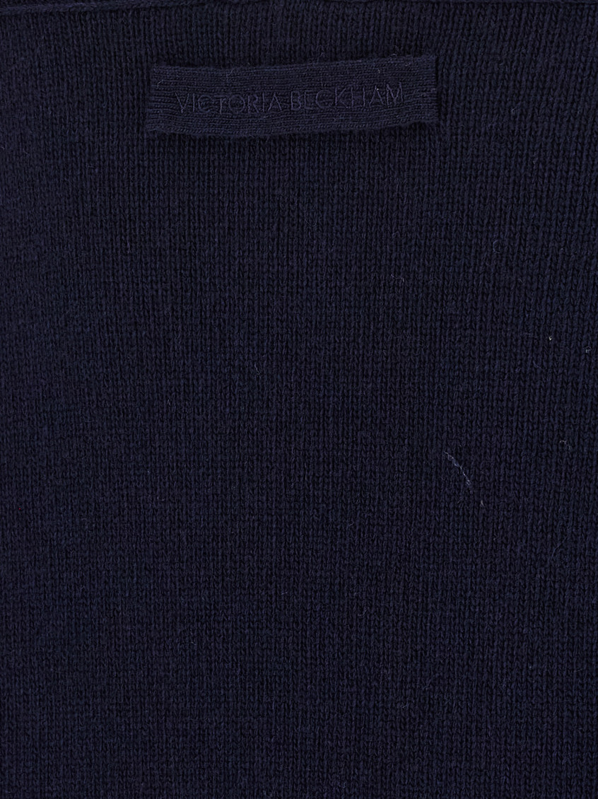 V-Neck Yoke Detail Sweaters And Cardigans Blue