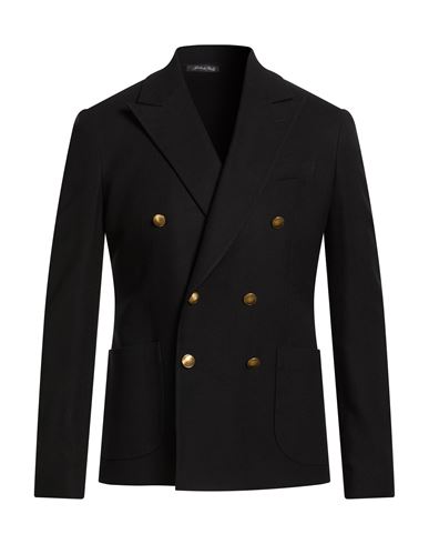 Man Blazer Black Size 38 Cotton, Wool, Elastane