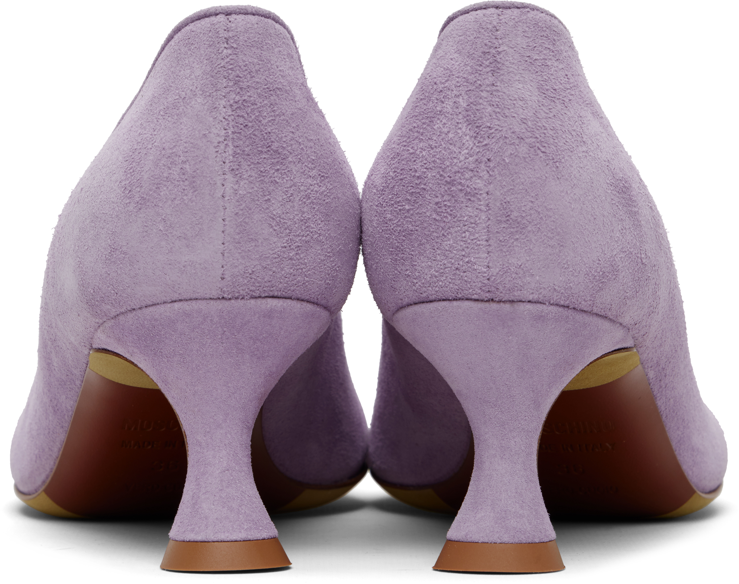 Purple Duck Suede Heels