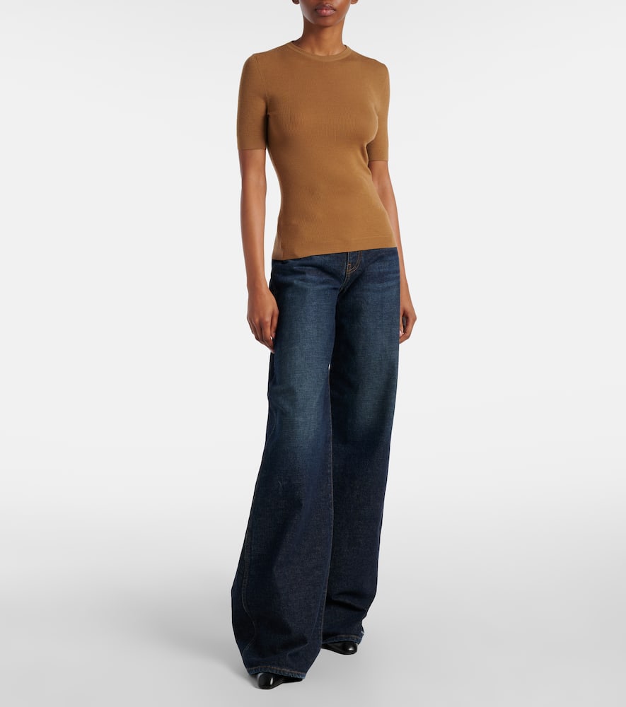 Celina ribbed-knit wool-blend top