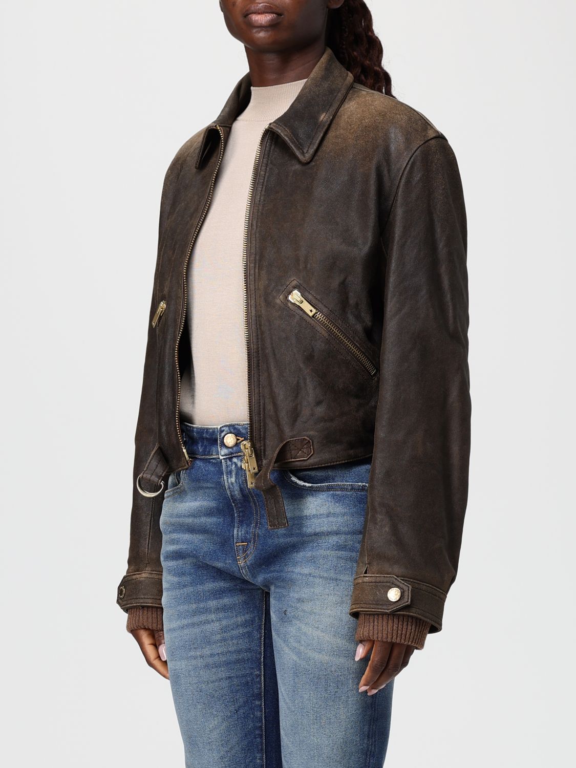 Jacket Woman color Dark