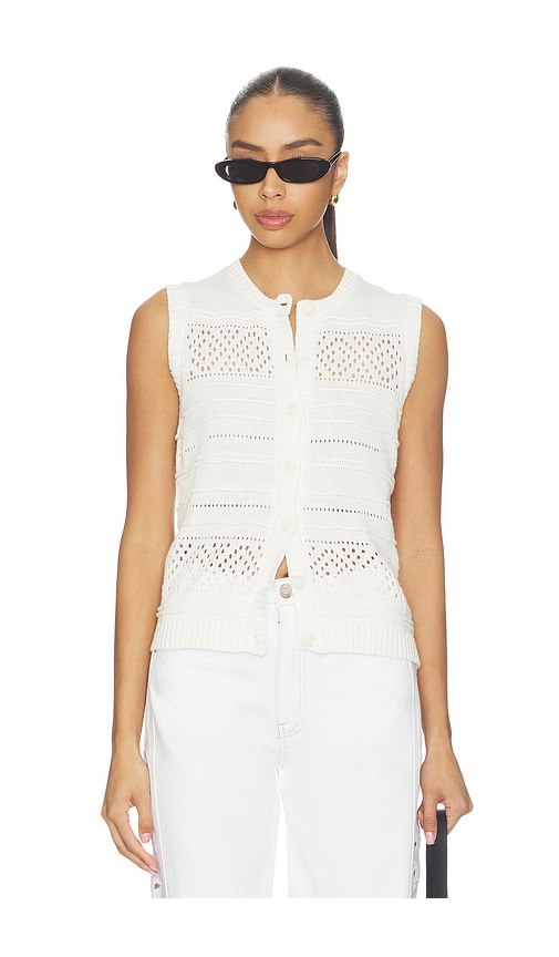Joe's Jeans The Faye Cardigan Sweater Vest in Ivory. - S also in M