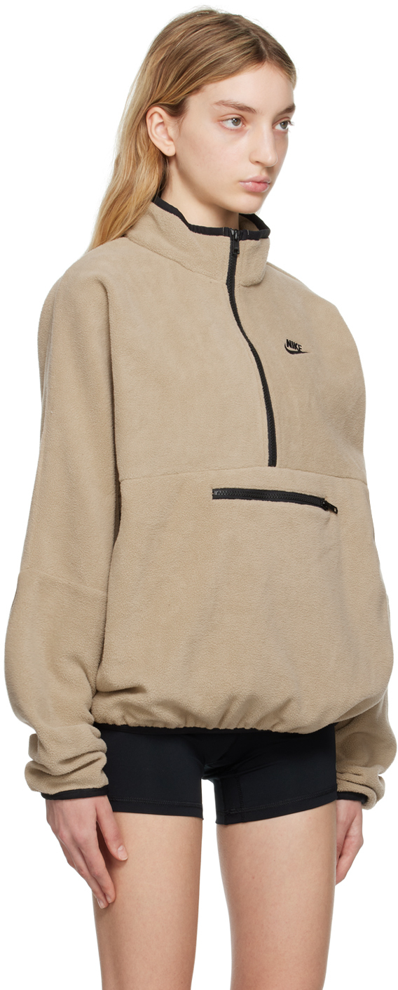 Khaki Half-Zip Sweater