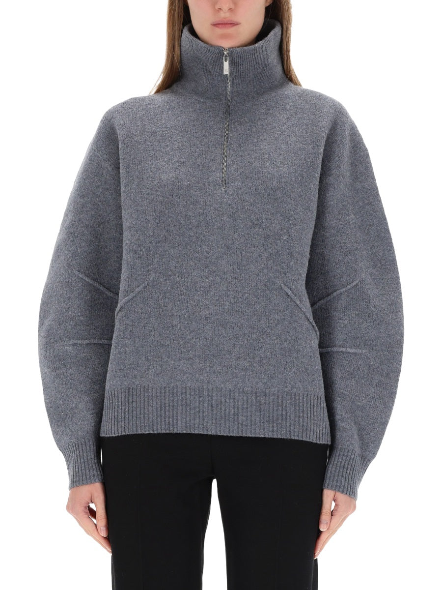 Women's Merino Wool Half-Zip Mock Neck Sweater