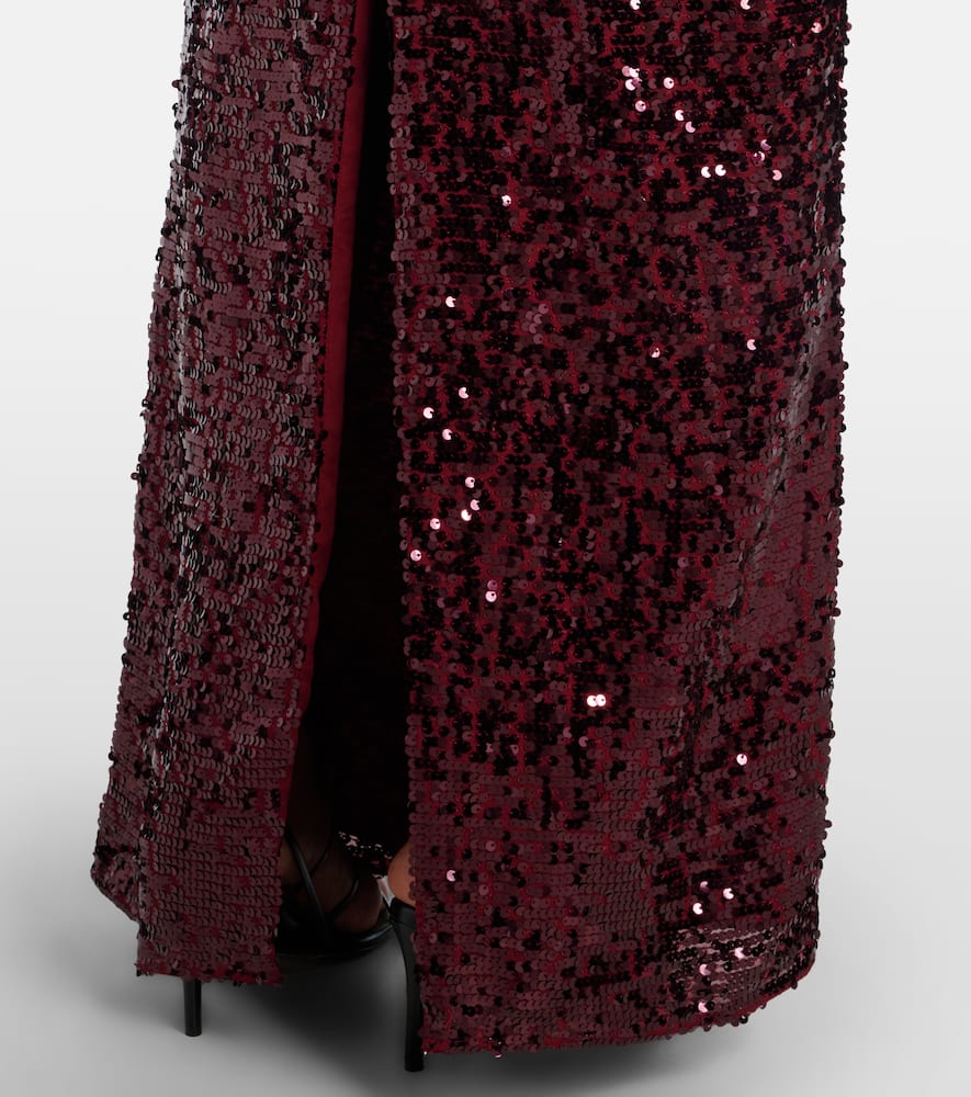 Draped sequined gown