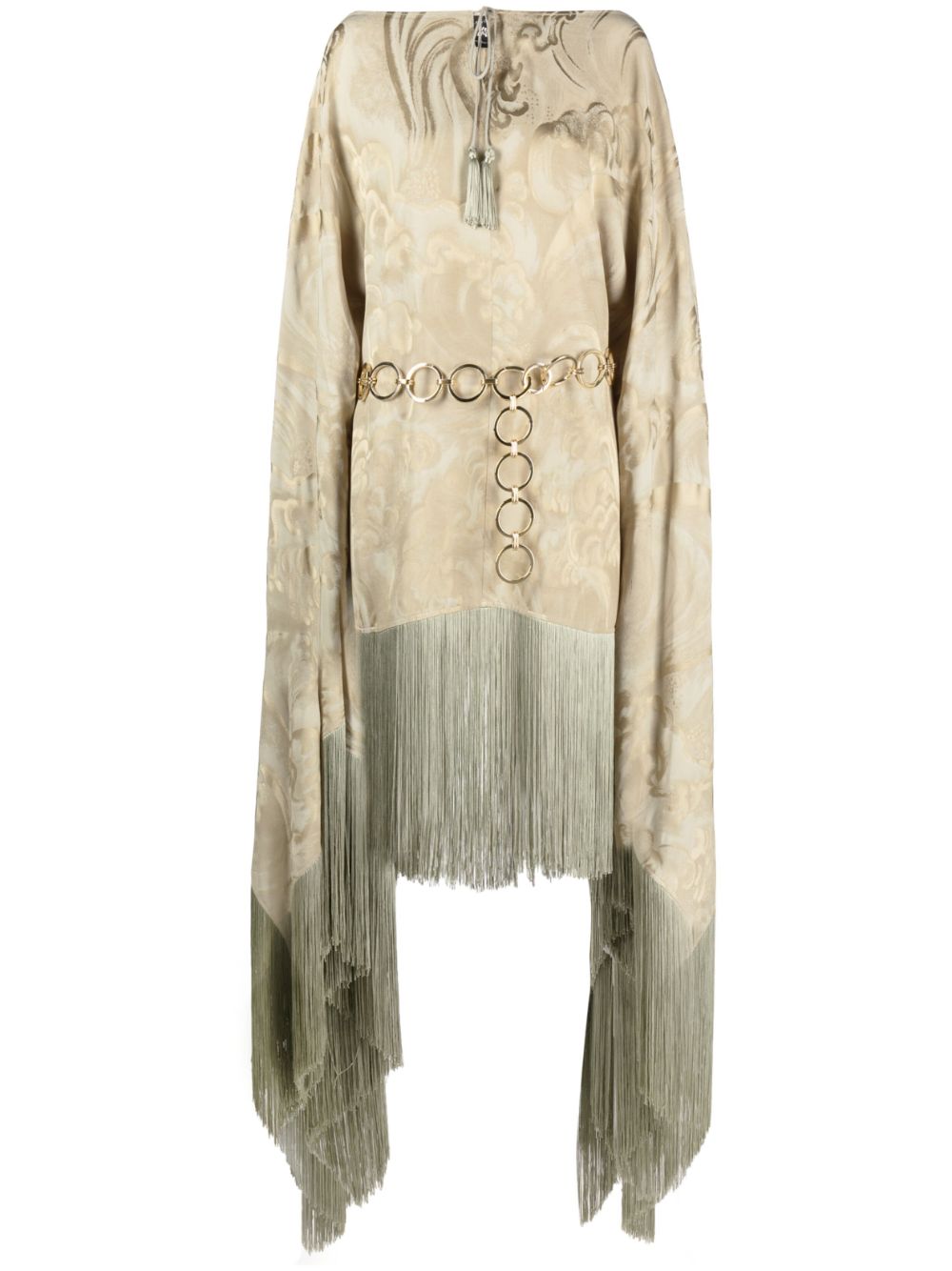 Veneno Clouds kaftan minidress - Green