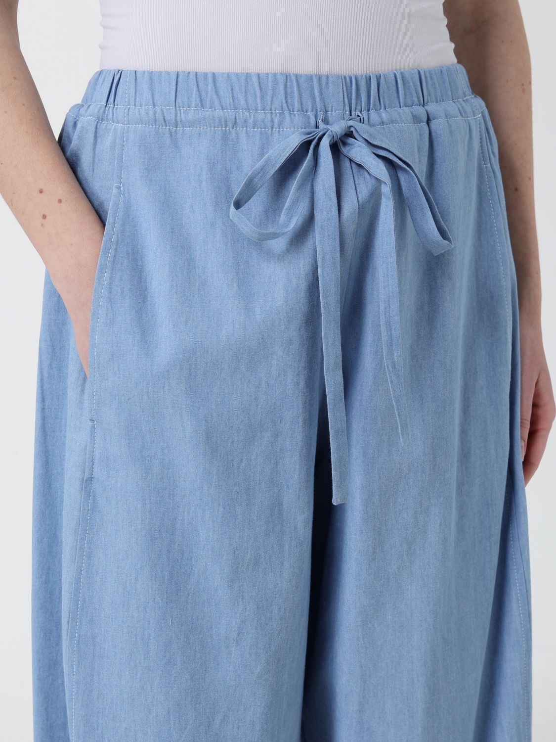 Pants Woman color Gnawed Blue