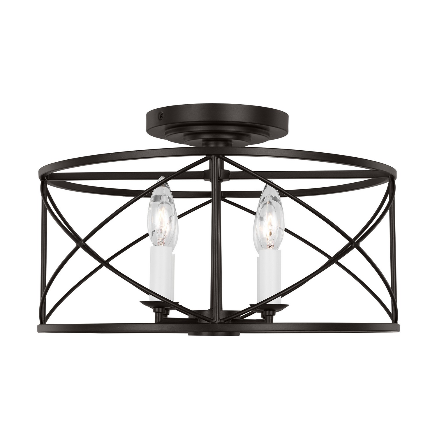 Beatrix 4-Light Semi-Flush Ceiling Light in Aged Iron