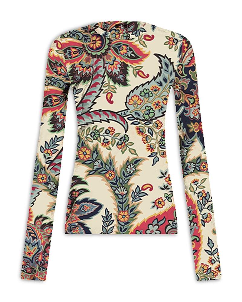 Paisley-print jersey top - Green