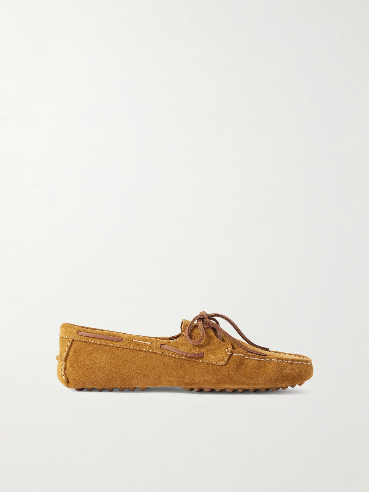 Leather-trimmed Suede Loafers - Green