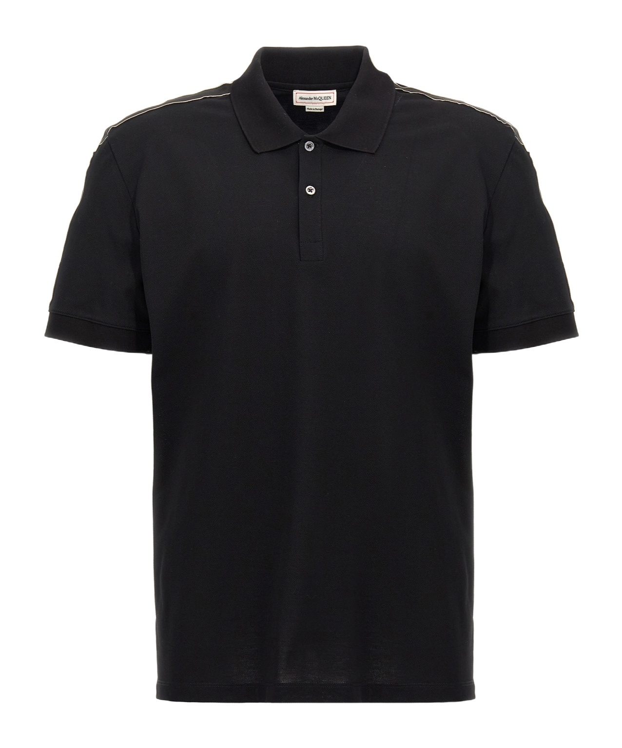 Logo-tape cotton polo shirt