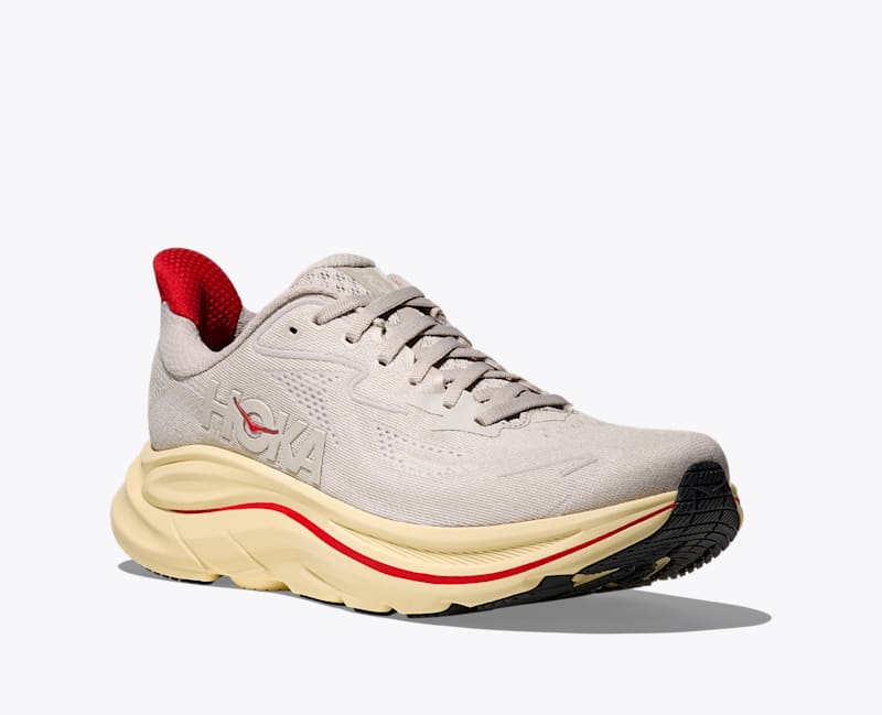 HOKA Women's Clifton 10 Shoes in Stucco/Cerise