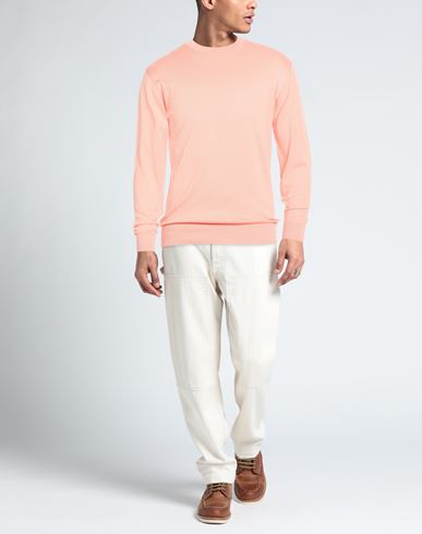 Man Sweater Orange Size 38 Cotton