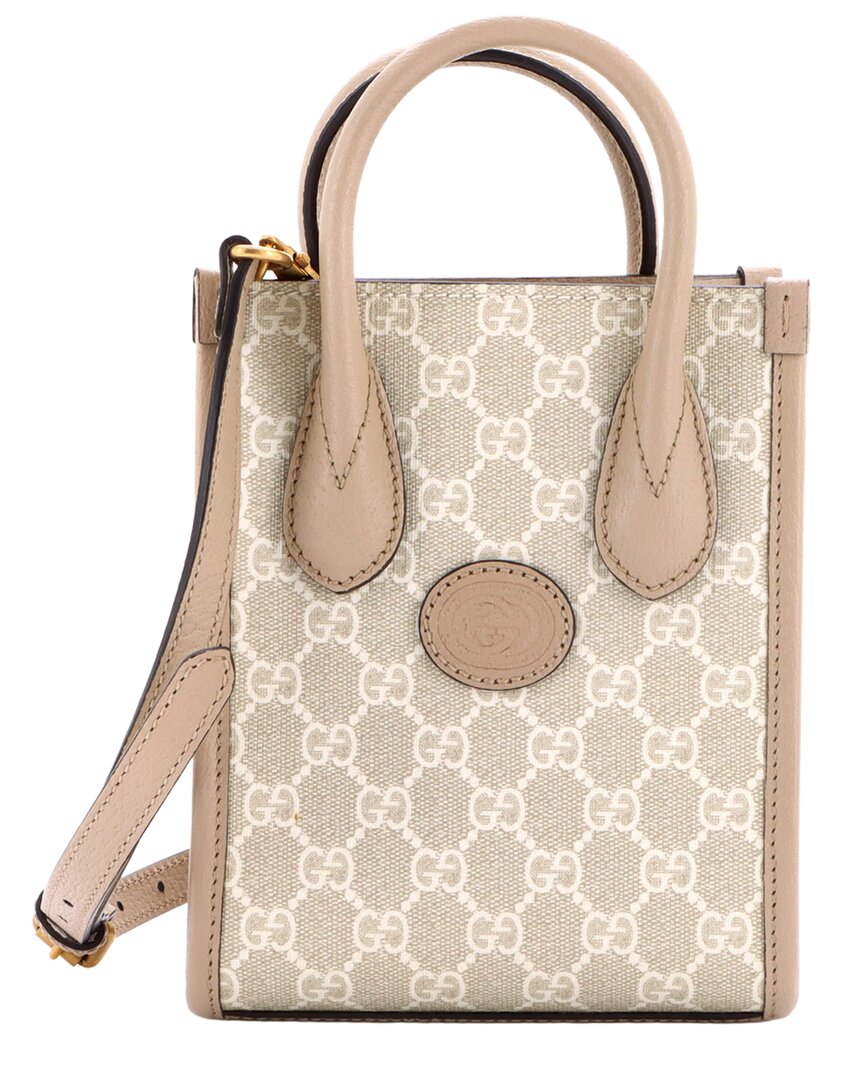 Interlocking G Patch Tote Gg Coated Mini (Authentic Pre-Loved)