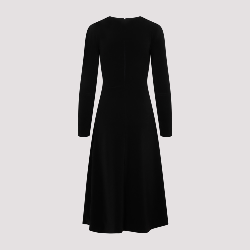 Long Sleeved Crewneck Midi Dress