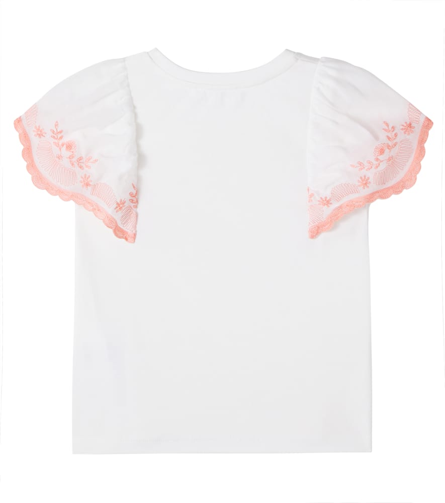 Chloé Kids Embroidered cotton T-shirt