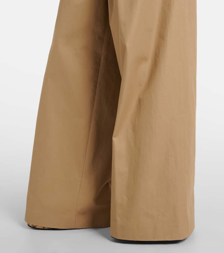 Low-rise cotton twill wide-leg pants