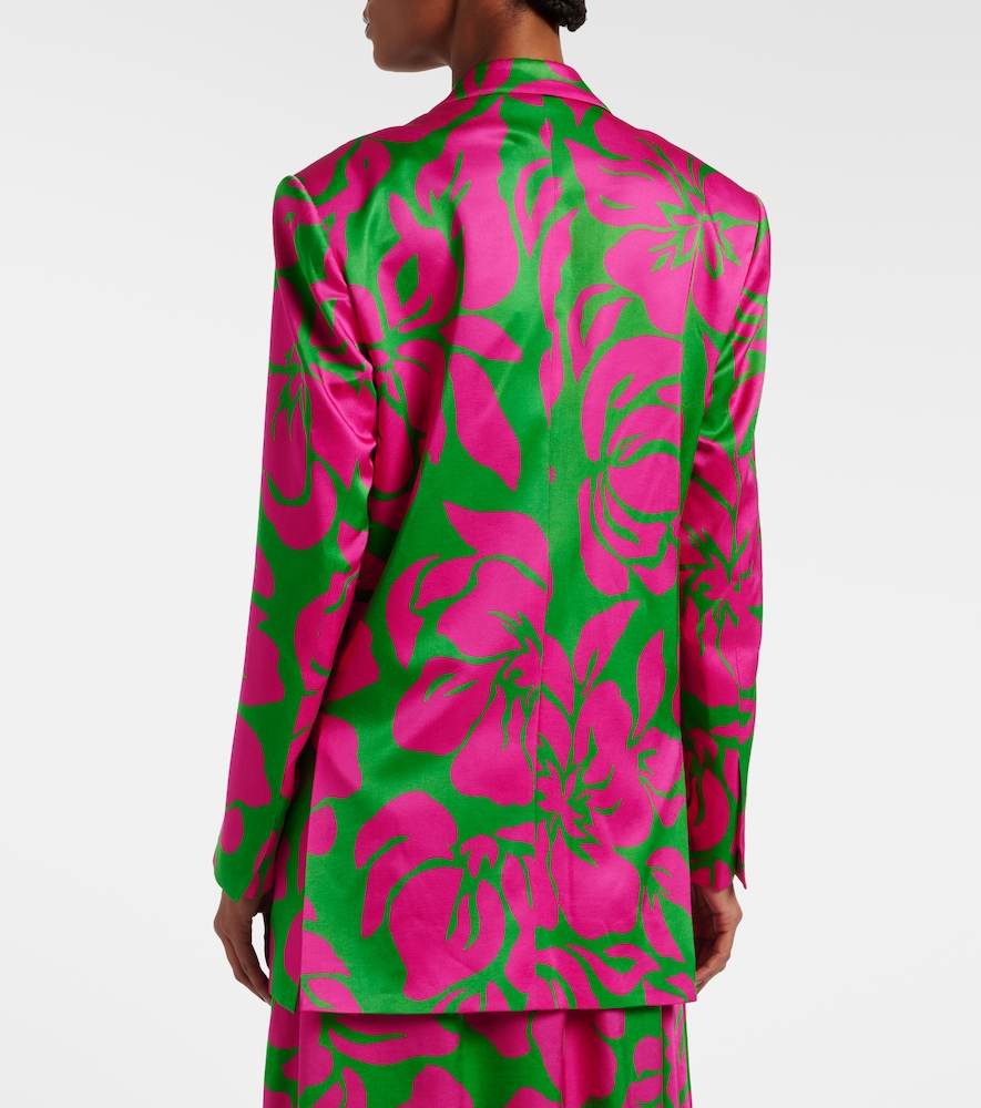 Floral satin blazer