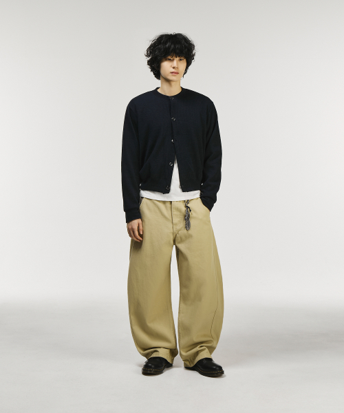 Curved Side Panel Cotton Pants