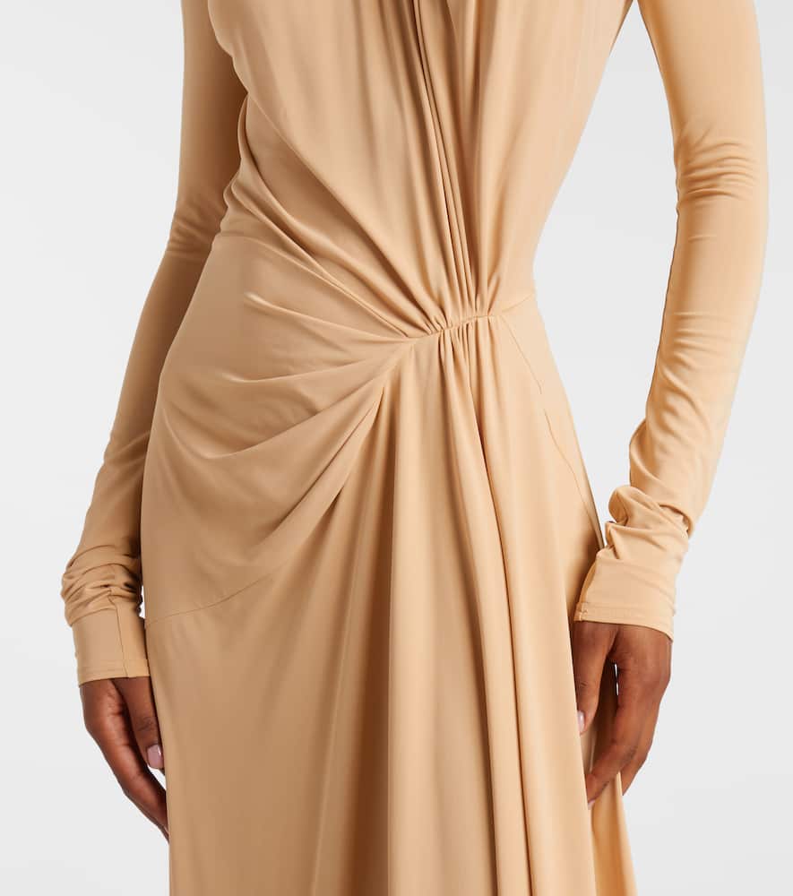 Asymmetric draped gown
