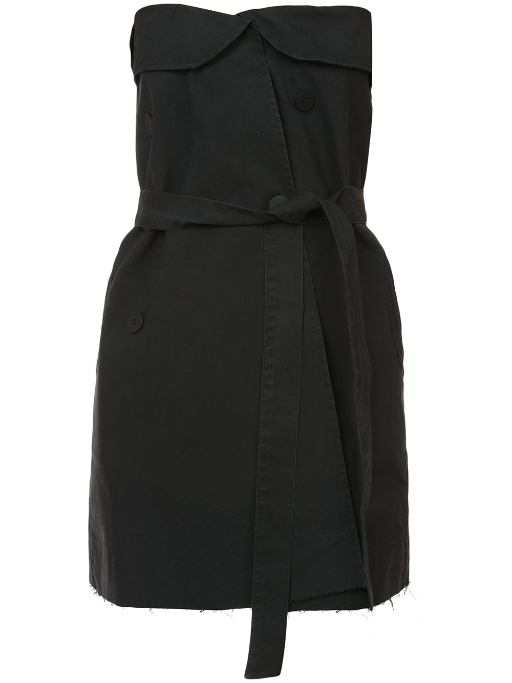 Strapless belted mini dress - Black