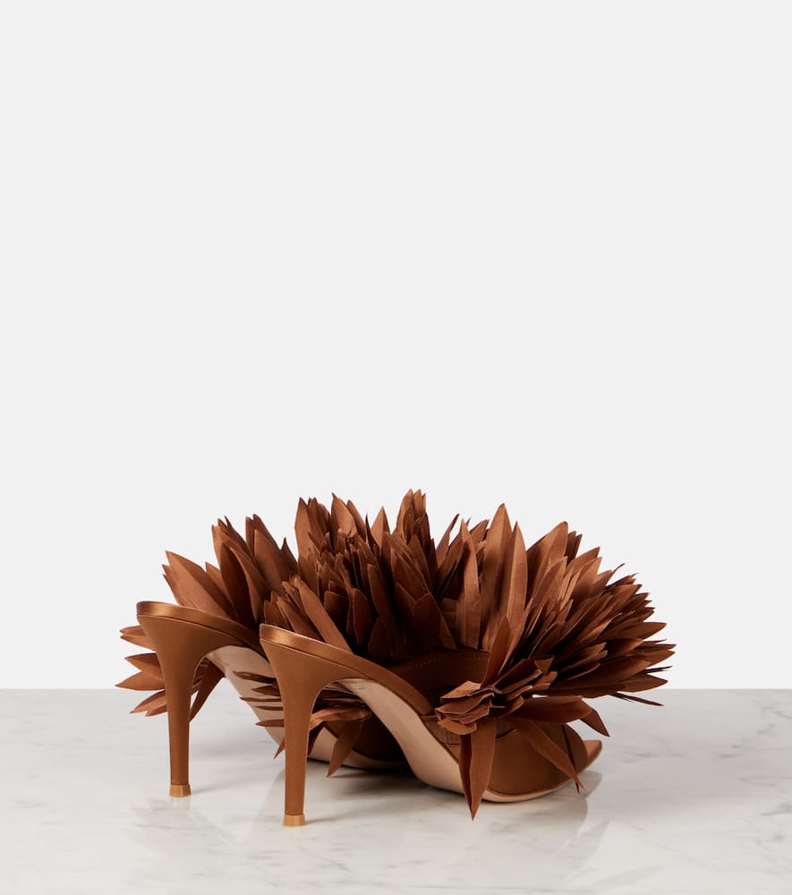 Gianvito Rossi Daniah 85 appliqué crêpe satin mules