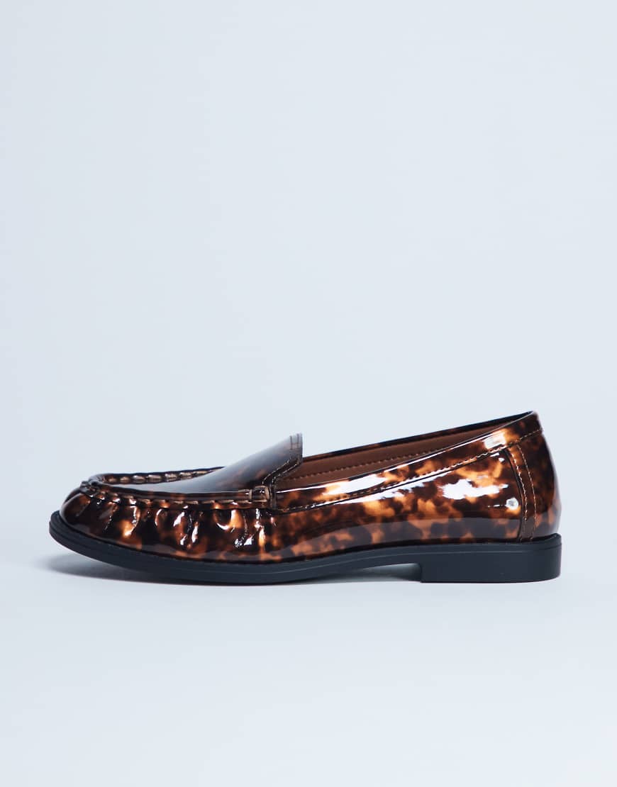 Coby ruched toe loafers in tortoise shell-Multi