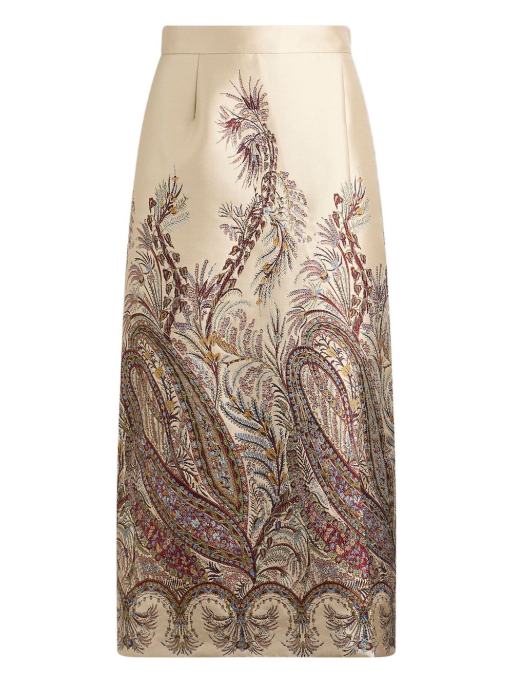 Paisley jacquard midi skirt - Neutrals