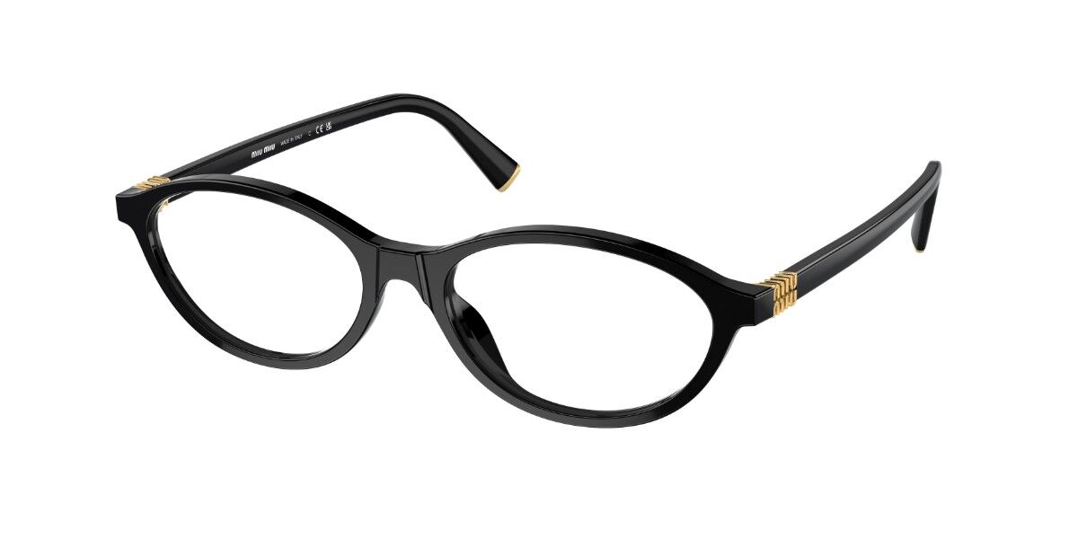 Miu Miu MU09XVF Asian Fit 16K1O1 Women's Eyeglasses Black Size 55 - Blue Light Block Available