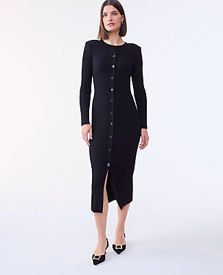 Ann Taylor Ribbed Button Sweater Dress