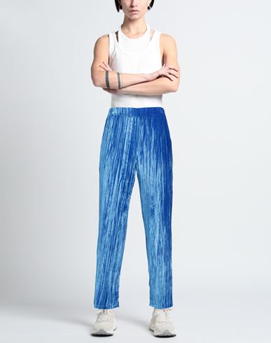 Sleep No More Woman Pants Bright blue Size L Viscose, Silk