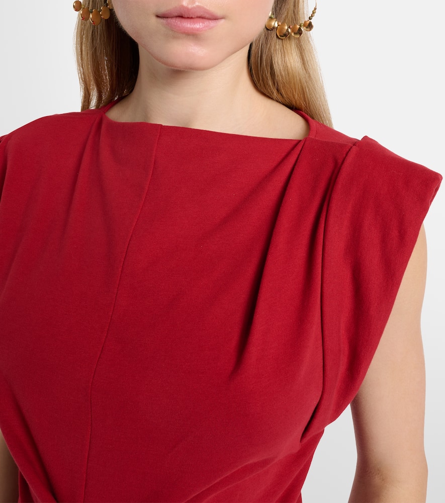 Draped cotton jersey top