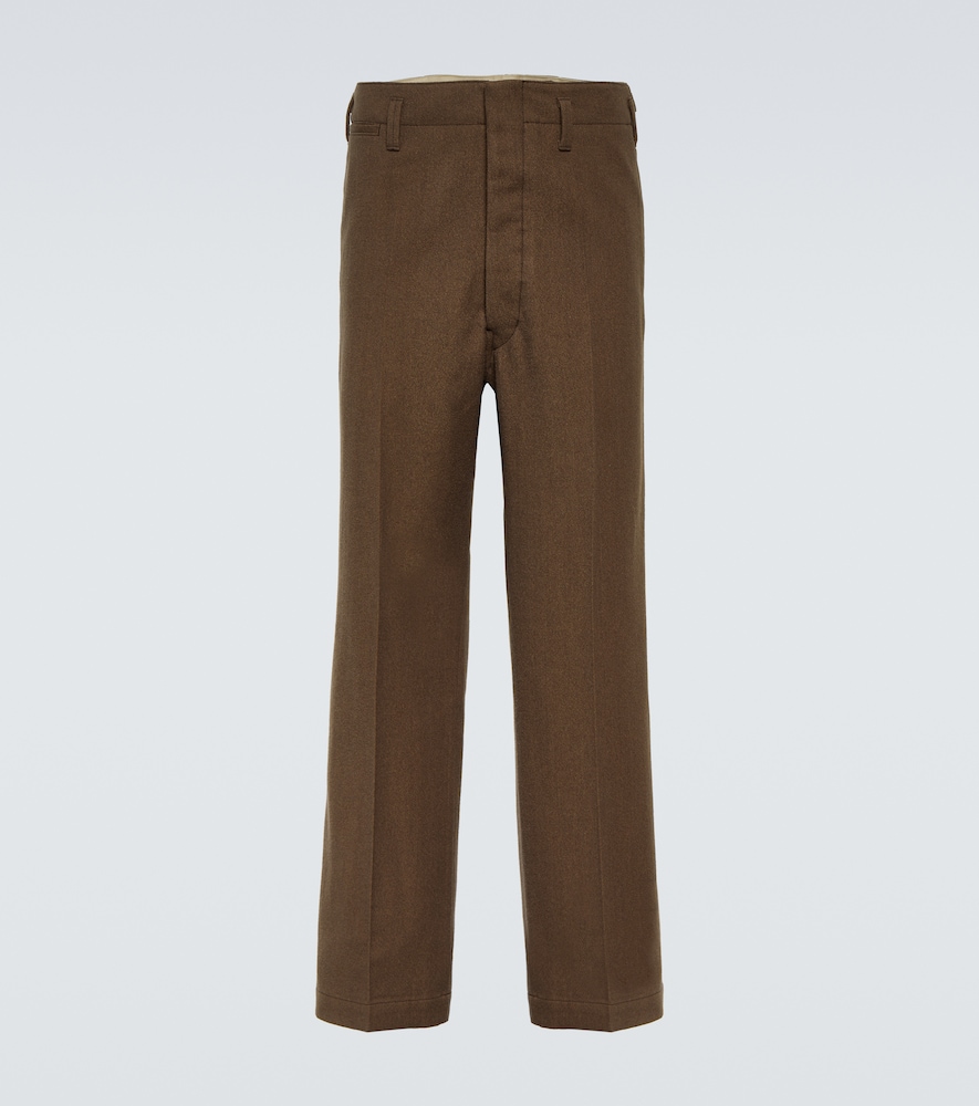 Maxi cotton and wool chinos