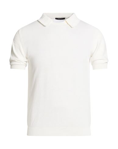 Man Sweater White Size 40 Cotton