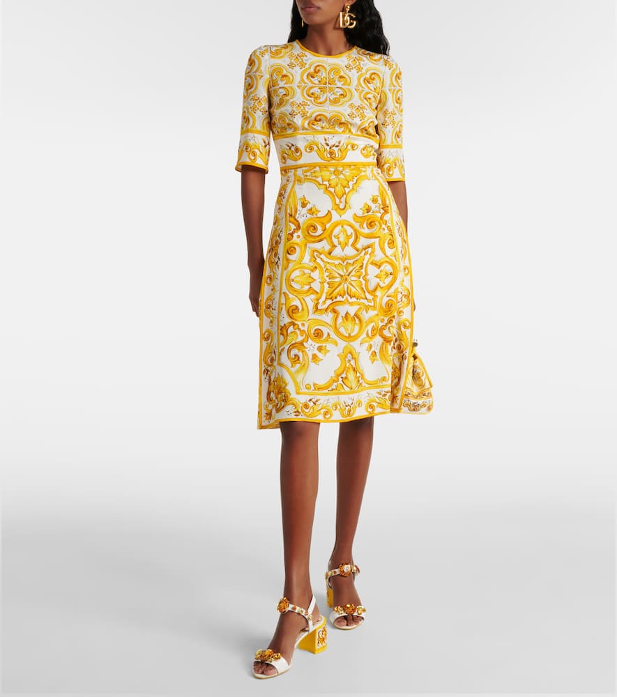 Majolica silk-blend charmeuse midi dress
