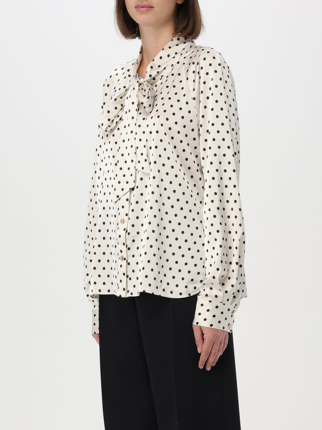Polka-dot blouse - Neutrals