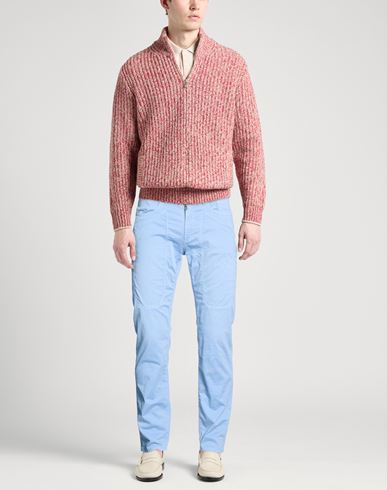 Man Pants Light blue Size 33 Cotton, Elastane, Polyester, Polyurethane